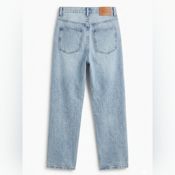 Princess Polly Asymmetrical Retro Y2K Blue Denim Wide Leg Jeans Sz 4 - Picture 3 of 8